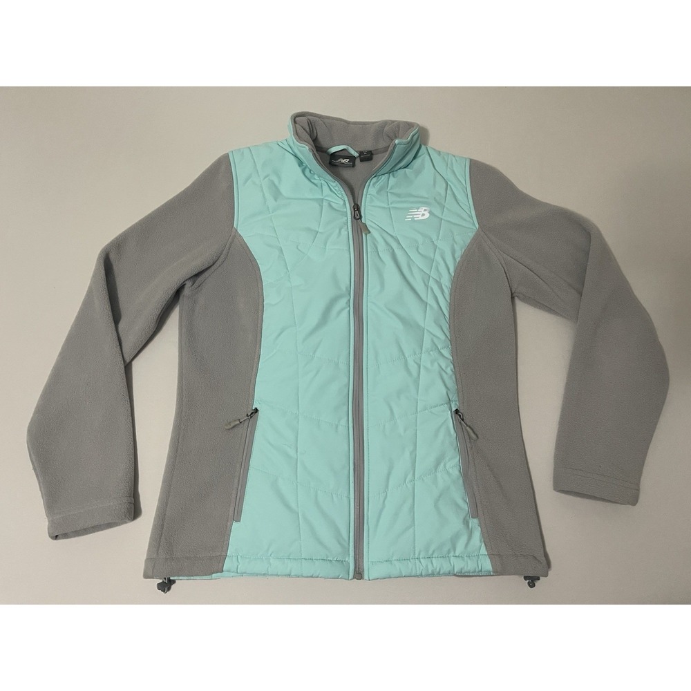 New Balance Women's‎ Medium Full Zip Fleece Jacket Blue Gray RN 130893
